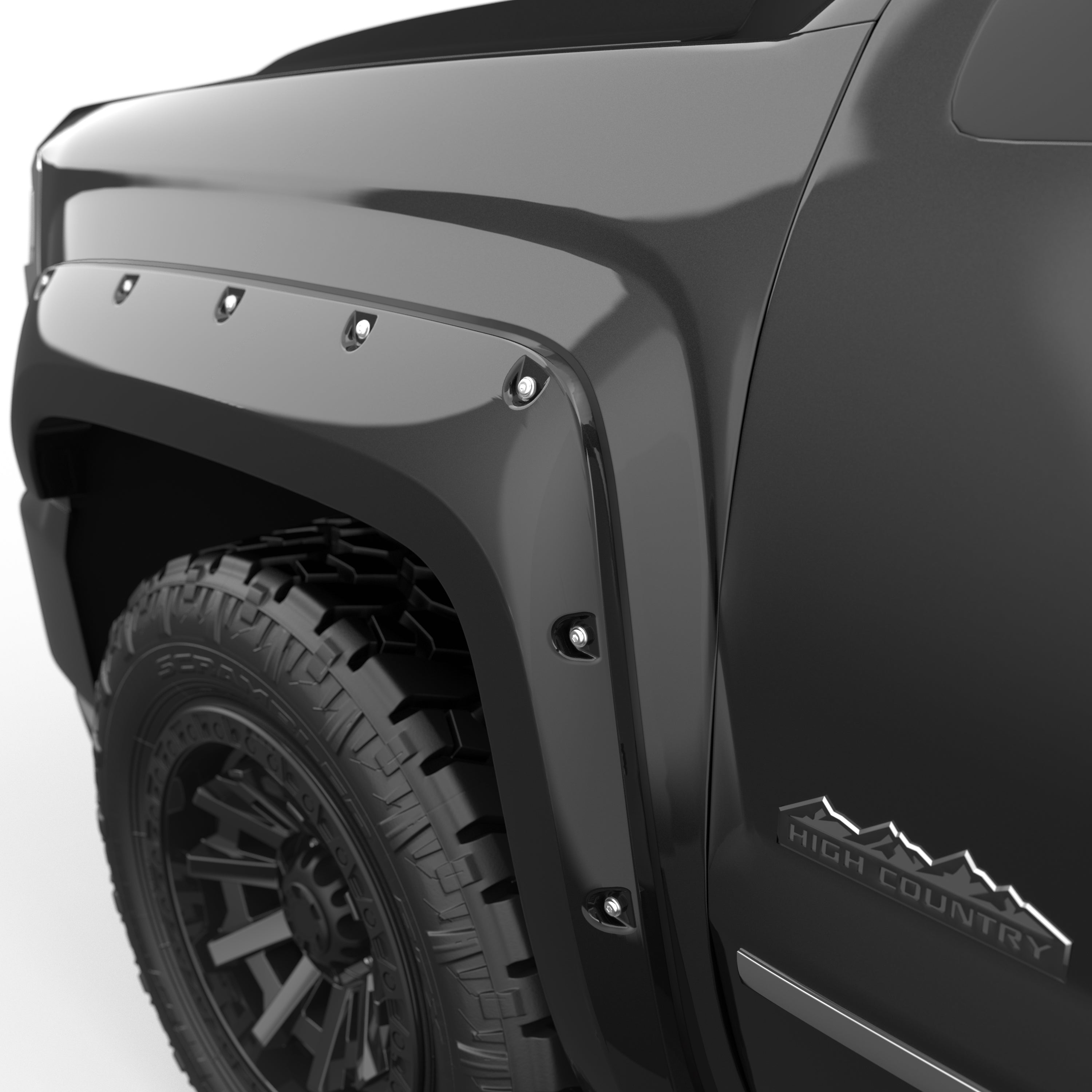 EGR 2014-2018 Chevrolet Silverado 1500 2015-2019 2500 3500 HD 2 & 4 Door Traditional Bolt-on look Fender Flares set of 4 Painted to Code Black 791574-GBA