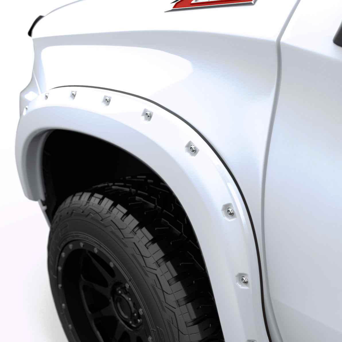 EGR 2023-2024 Chevrolet Silverado 1500 2 & 4 Door Crew Cab Standard Cab Extended Cab Pickup Traditional Bolt-on look Fender Flares set of 4 Painted to Code Summit White 791654-GAZ