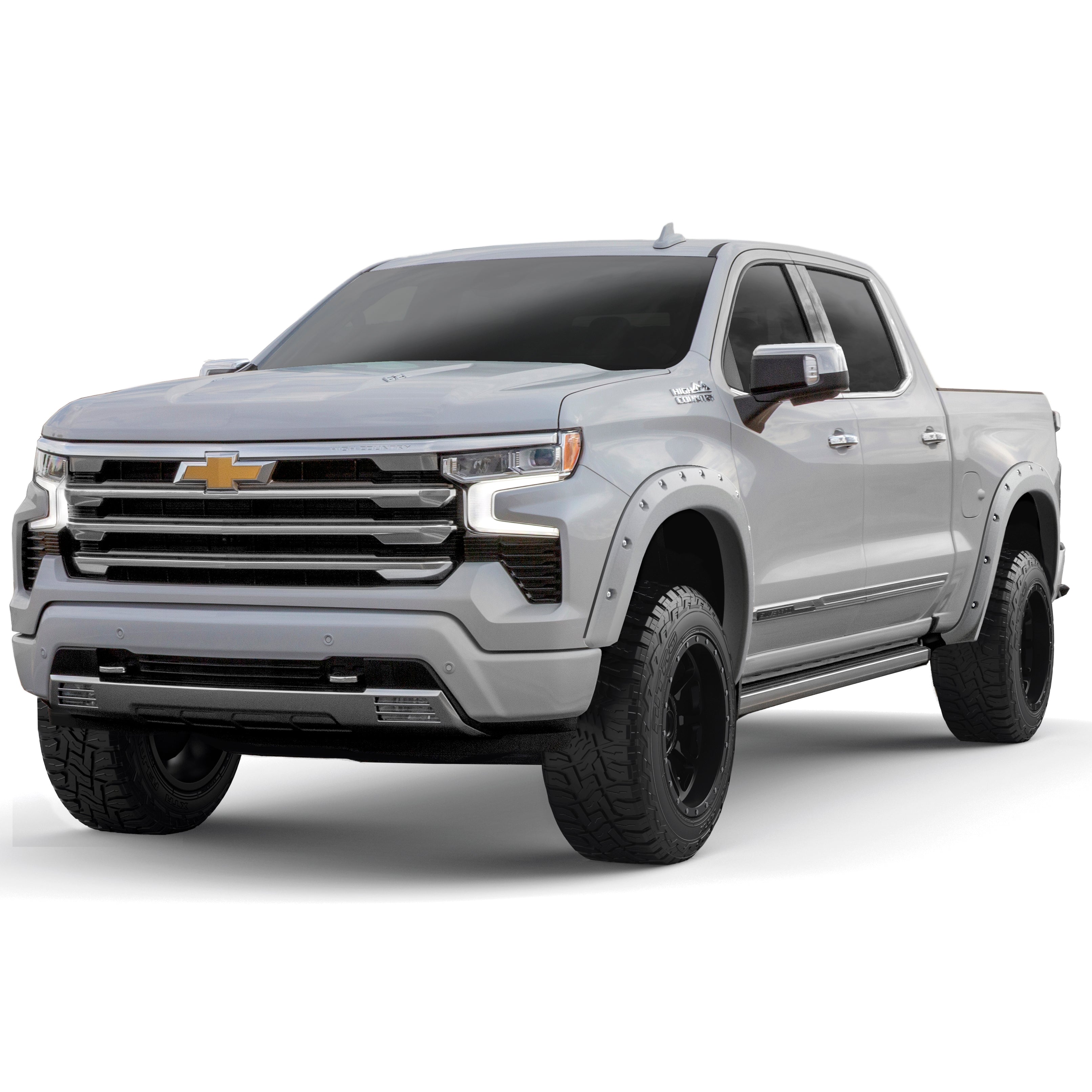 EGR 2023-2024 Chevrolet Silverado 1500 2 & 4 Door Crew Cab Standard Cab Extended Cab Pickup Traditional Bolt-on look Fender Flares set of 4 Painted to Code Summit White 791654-GAZ