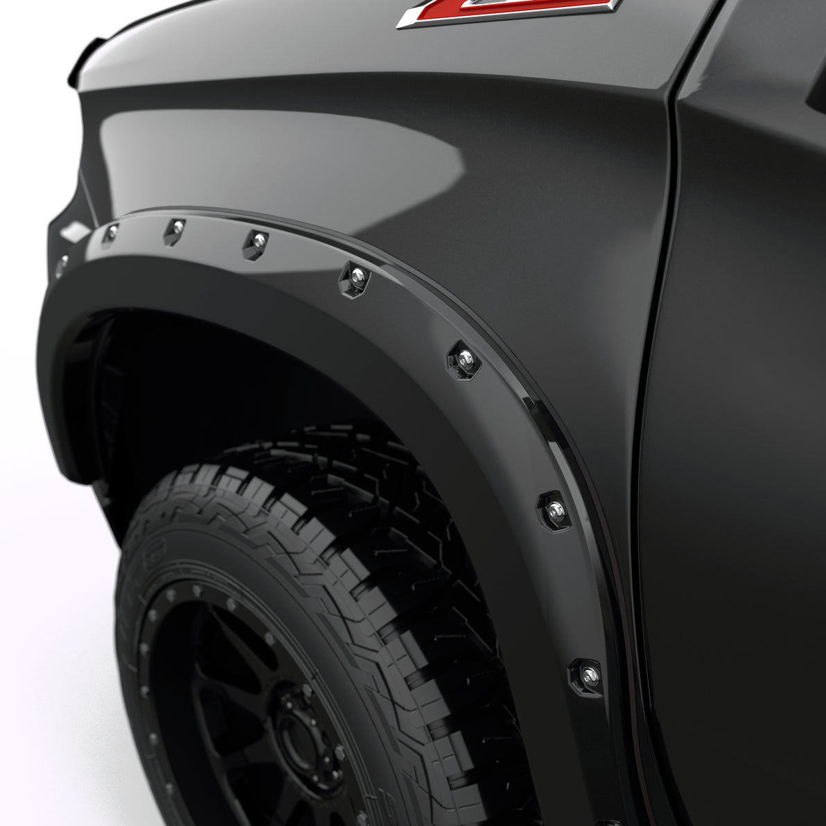 EGR 2023-2024 Chevrolet Silverado 1500 2 & 4 Door Crew Cab Standard Cab Extended Cab Pickup Traditional Bolt-on look Fender Flares set of 4 Painted to Code Black 791654-GBA