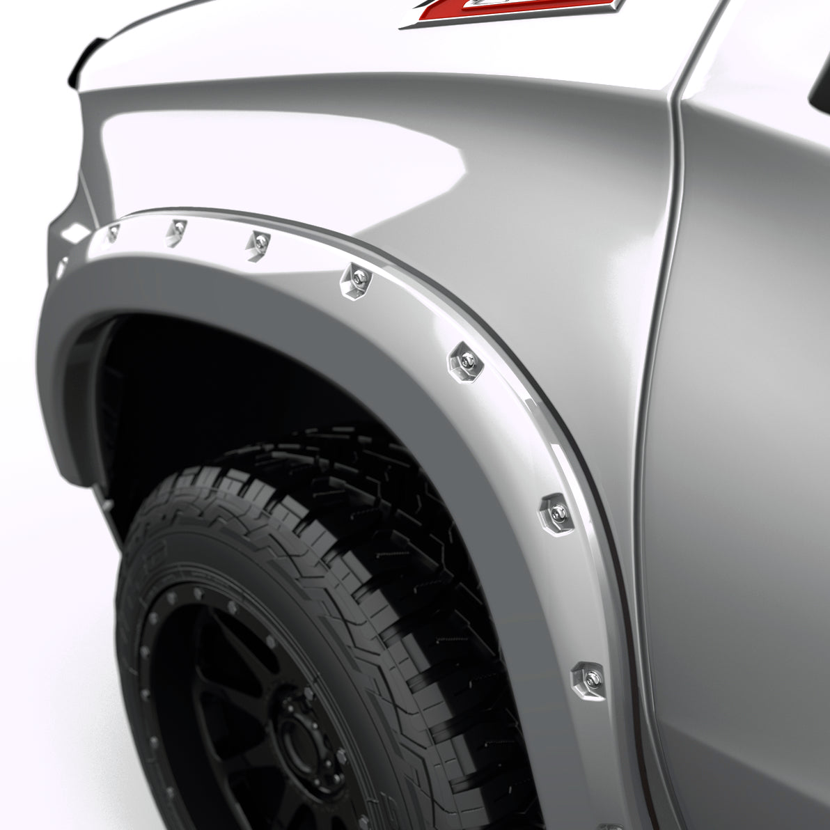 EGR 2019-2022 Chevrolet Silverado 1500 2 & 4 Door Extended Crew Standard Cab Pickup Traditional Bolt-on look Fender Flares set of 4 Painted to Code Silver Metallic 791694-GAN