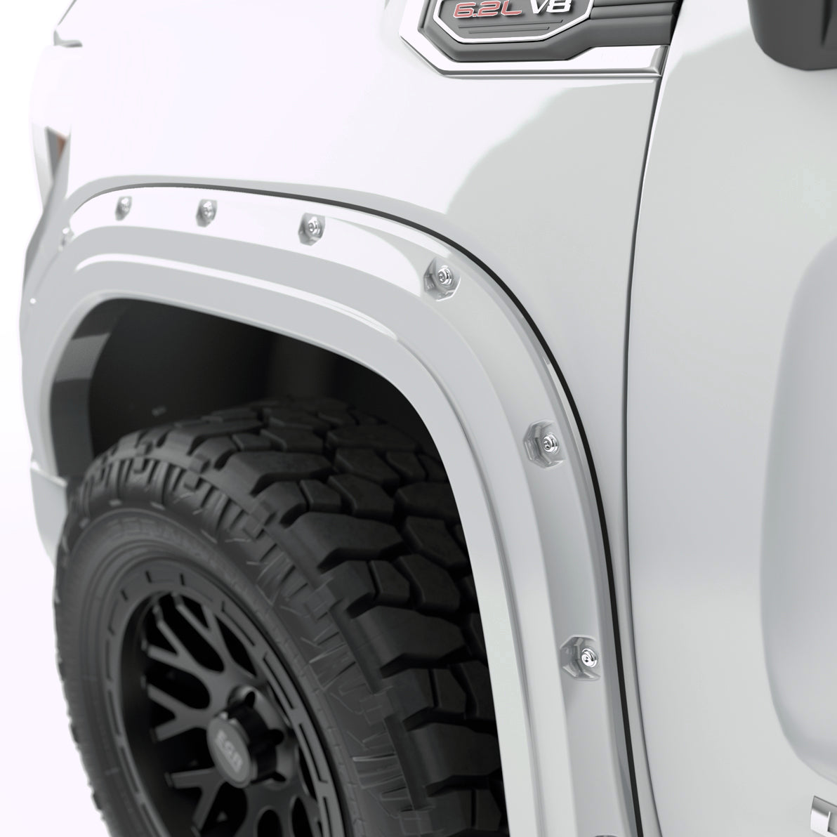 EGR 2019-2024 GMC Sierra 1500 2 & 4 Door Extended Cab Crew Cab Standard Cab Pickup Traditional Bolt-on look Fender Flares set of 4 Painted to Code Summit White 791794-GAZ