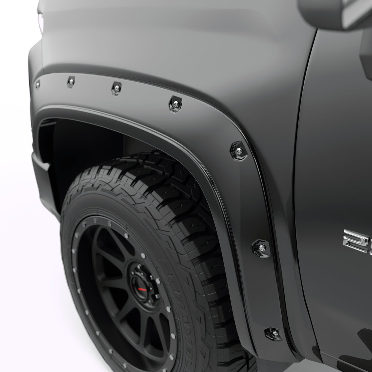 EGR 2020-2024 Chevrolet Silverado 2500 3500 HD 2 & 4 Door Extended Cab Crew Cab Standard Cab Pickup Traditional Bolt-on look Fender Flares set of 4 Painted to Code Black 791884-GBA