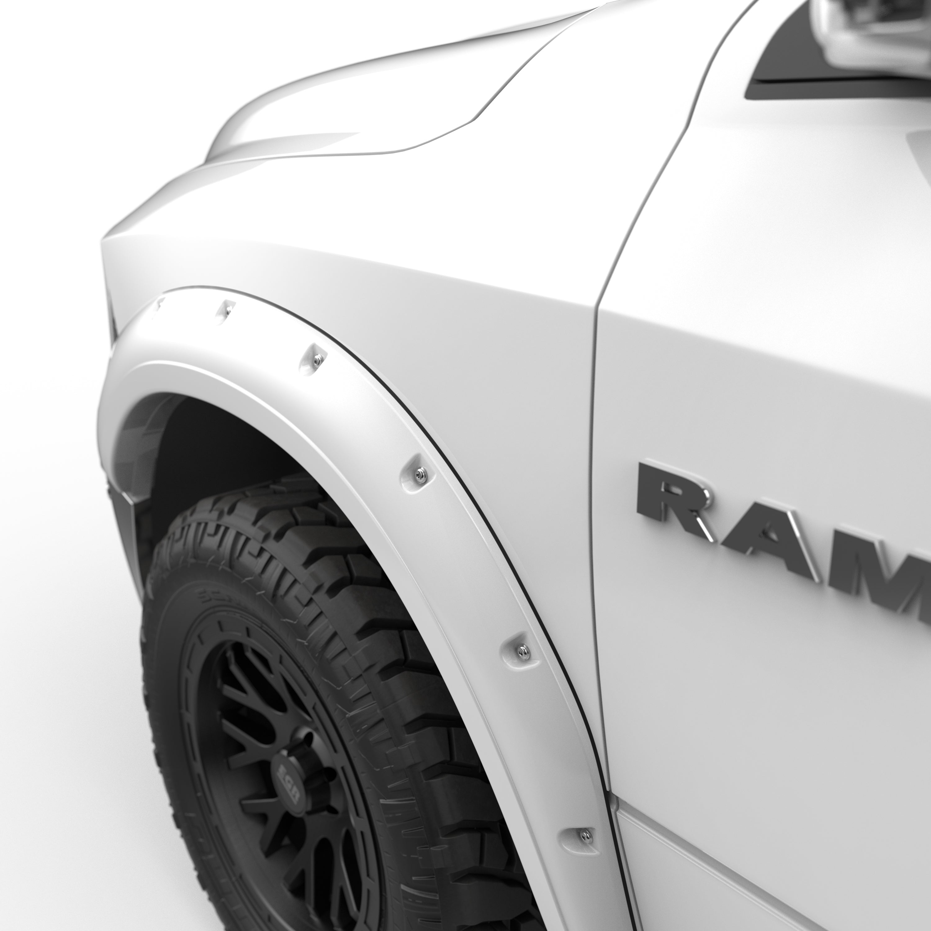 EGR 2009-2024 Dodge Ram 1500 Ram 1500 Classic 2 & 4 Door Standard Cab Extended Cab Crew Cab Pickup Traditional Bolt-on look Fender Flares set of 4 Painted to Code Bright White 792654-PW7
