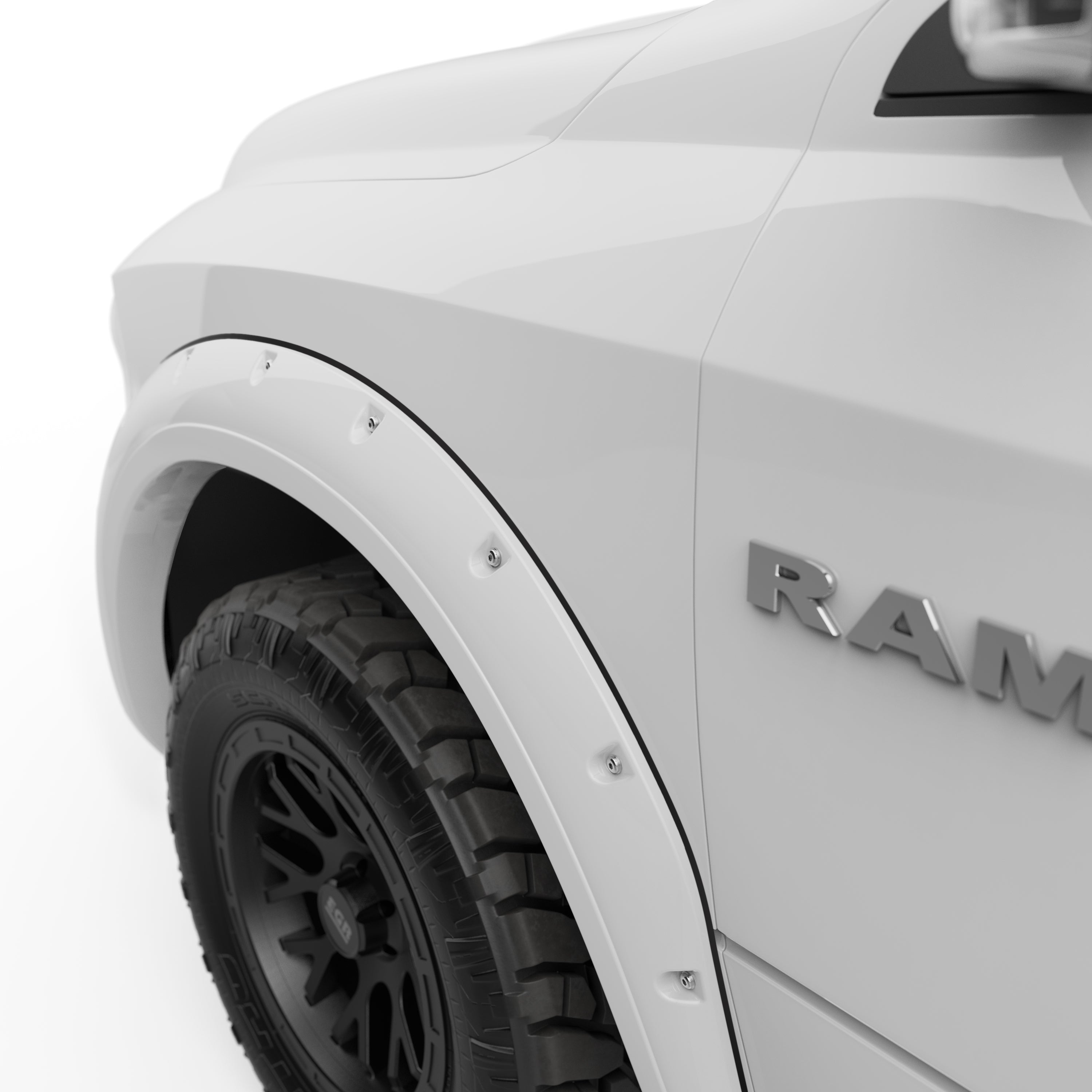 EGR 2011-2018 Dodge Ram 1500 Sport 2011-2024 Ram 1500 Classic 4 Door Extended Cab Crew Cab Pickup Traditional Bolt-on look Fender Flares set of 4 Painted to Code Bright White 792754-PW7