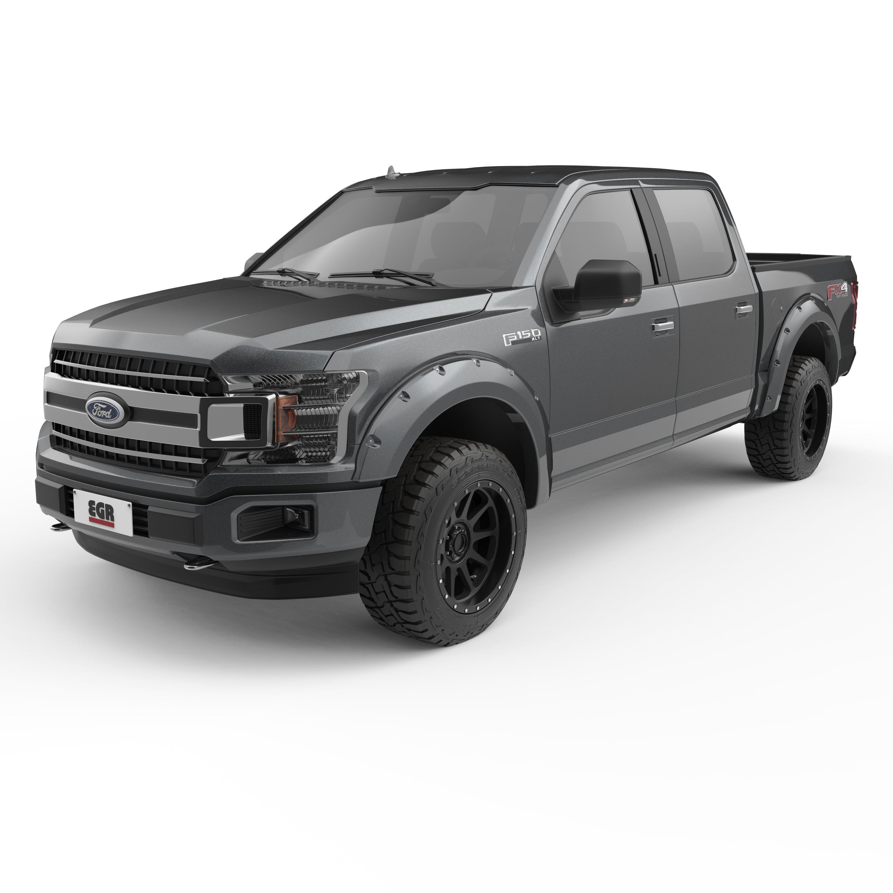 EGR 2018-2020 Ford F-150 2 & 4 Door Crew Cab Standard Cab Extended Cab Pickup Traditional Bolt-on look Fender Flares set of 4 Painted to Code Magnetic 793574-J7