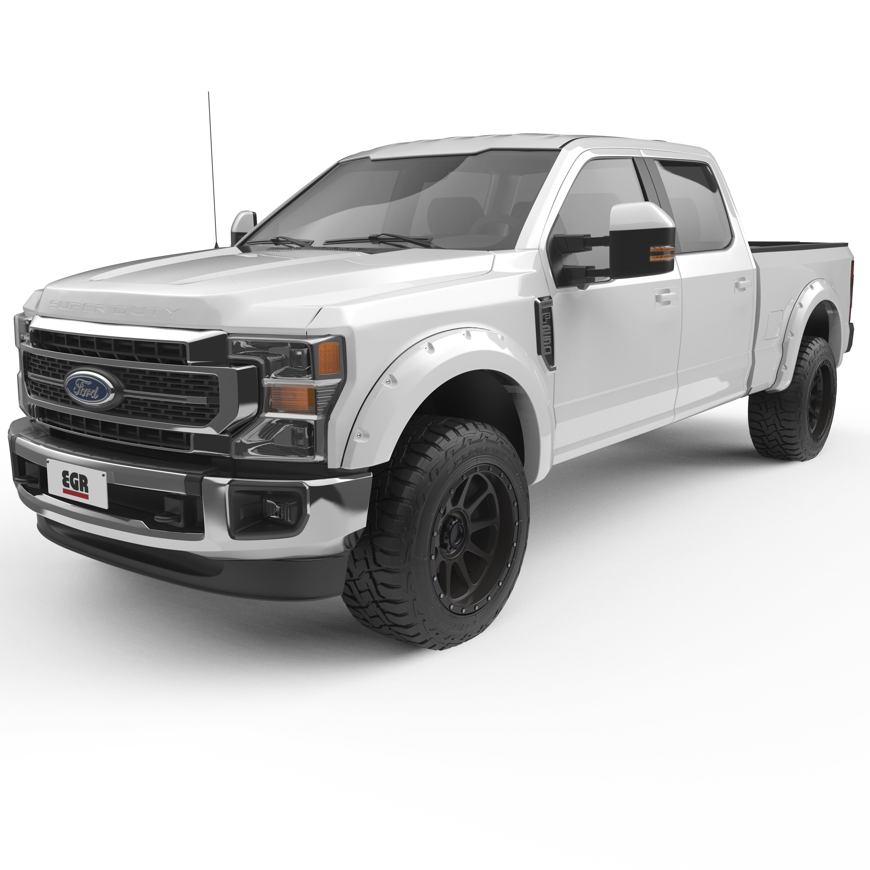 EGR 2017-2022 Ford F250 F350 Super Duty 2 & 4 Door Crew Cab Standard Cab Extended Cab Pickup Traditional Bolt-on look Fender Flares set of 4 Painted to Code Oxford White 793914-Z1