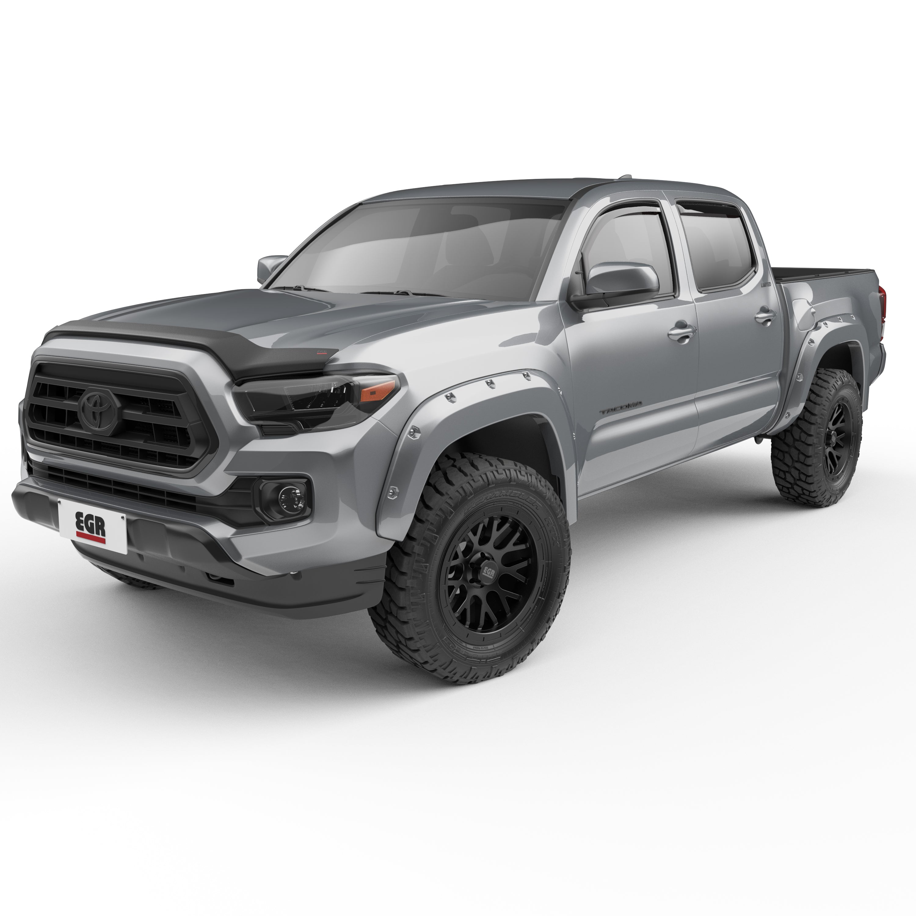 EGR 2016-2023 Toyota Tacoma 4 Door Extended Cab Crew Cab Pickup Traditional bolt-on look Fender Flares set of 4 Paint to Code Silver 795084-1D6