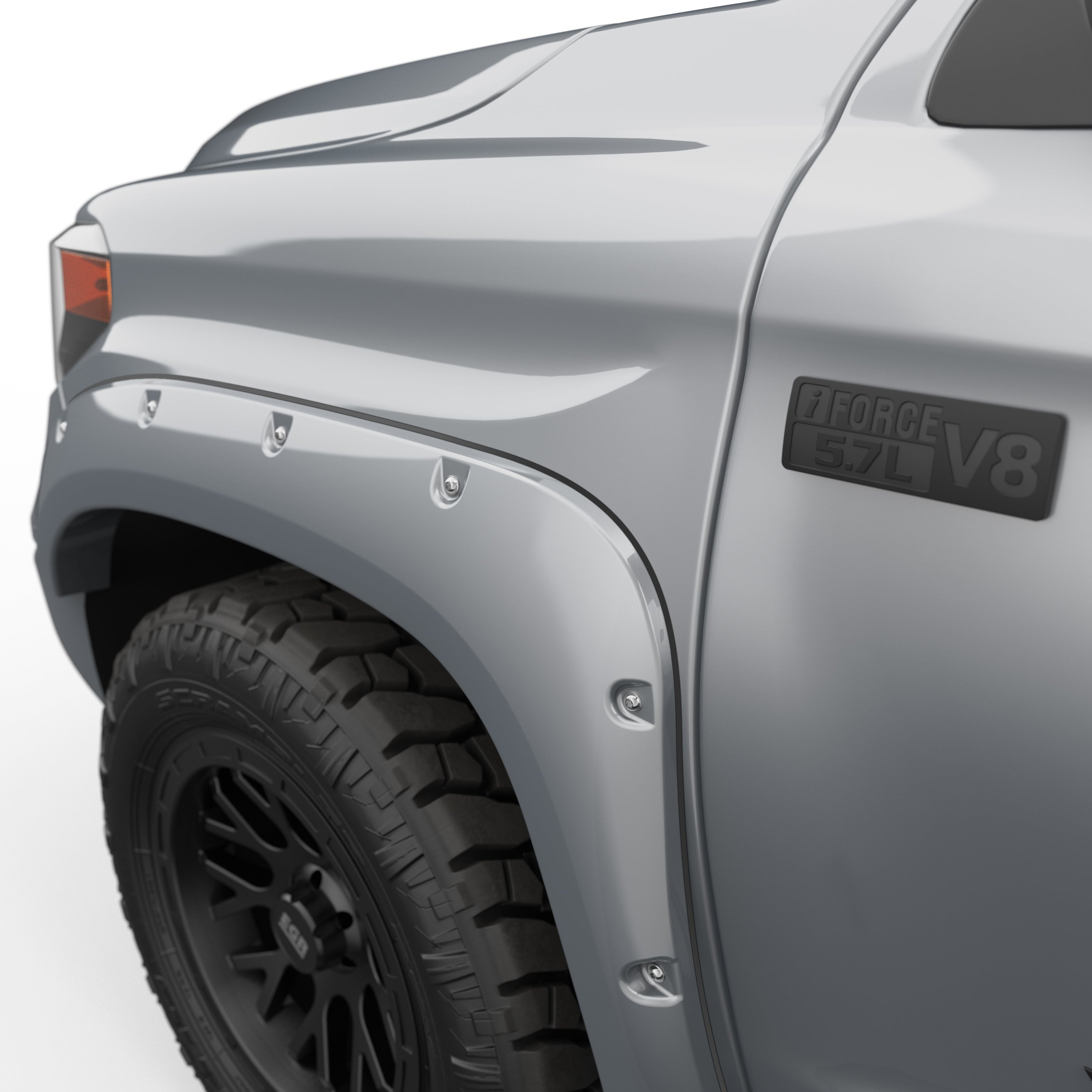 EGR 2014-2021 Toyota Tundra 2 & 4 Door Crew Cab Standard Cab Extended Cab Pickup Traditional Bolt-on look Fender Flares set of 4 Painted to Code Silver 795494-1D6