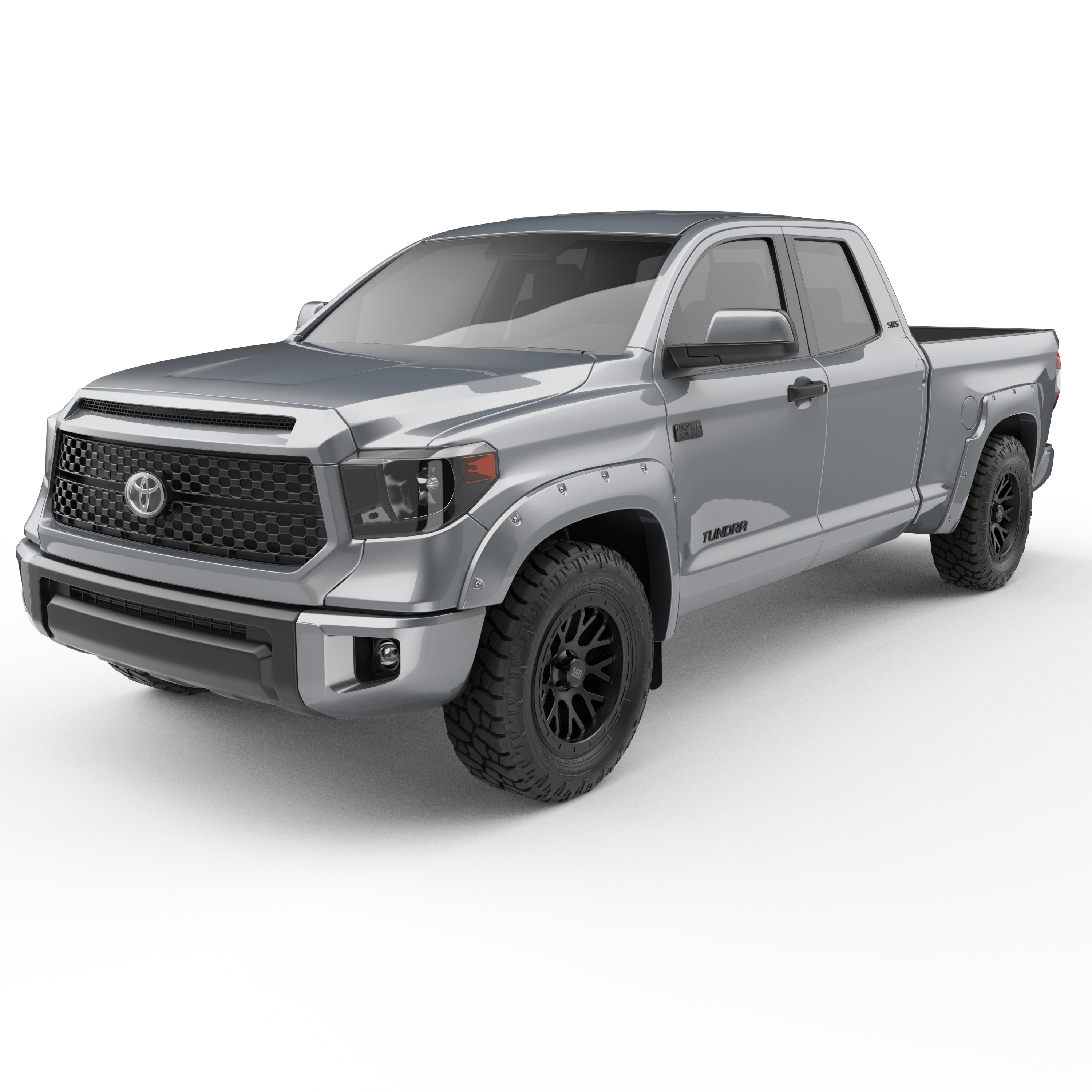 EGR 2014-2021 Toyota Tundra 2 & 4 Door Crew Cab Standard Cab Extended Cab Pickup Traditional Bolt-on look Fender Flares set of 4 Painted to Code Silver 795494-1D6