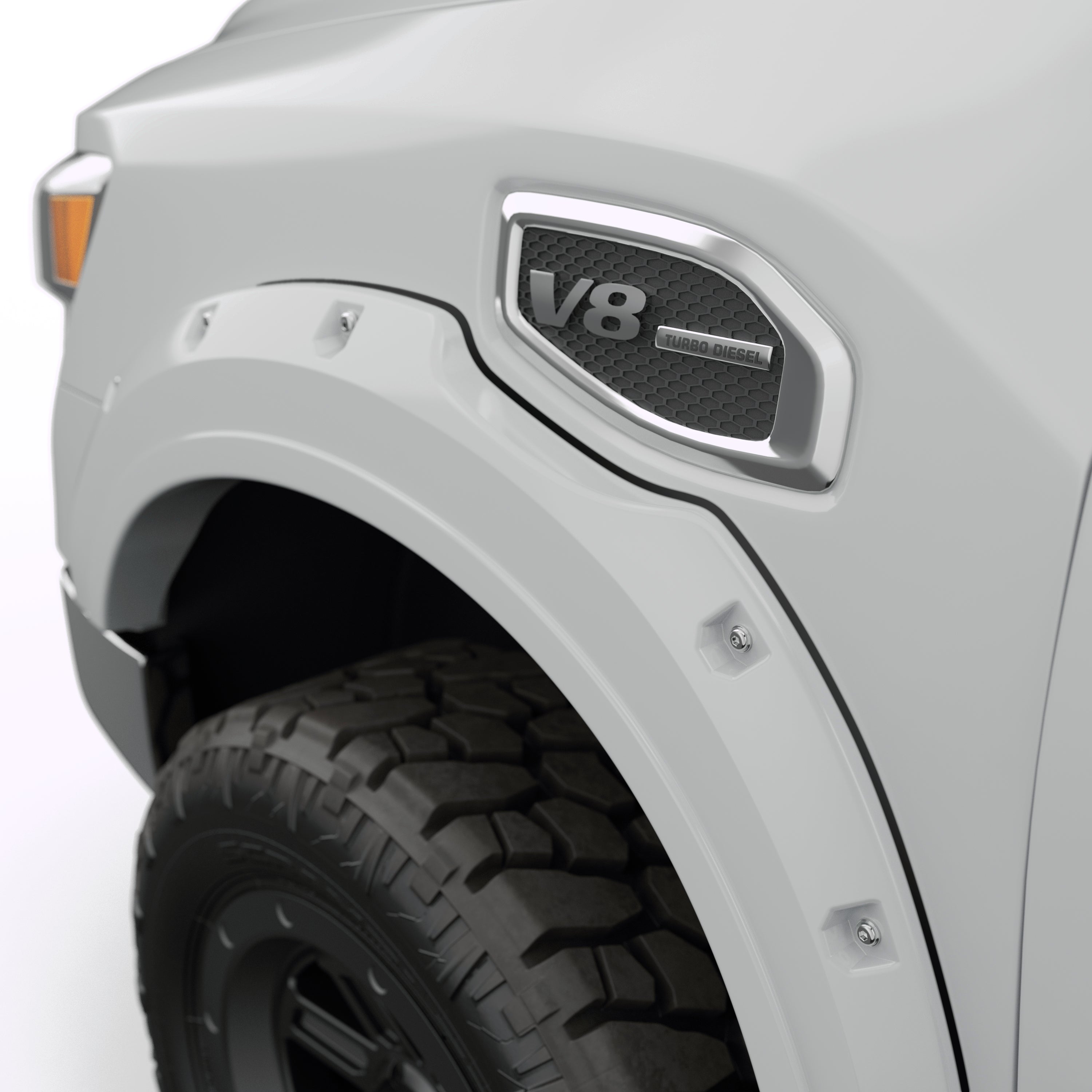 EGR 2016-2023 Nissan Titan XD 2 & 4 Door Crew Cab Extended Cab Standard Cab Pickup Traditional Bolt-on look Fender Flares set of 4 Painted to Code White 795904-QAK