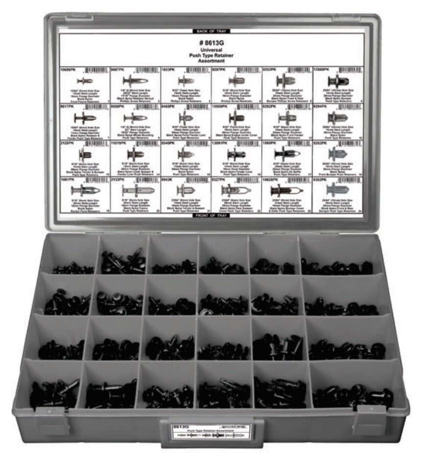 DISCO Universal Push Type Retainer Assortment 290 pieces 8613G