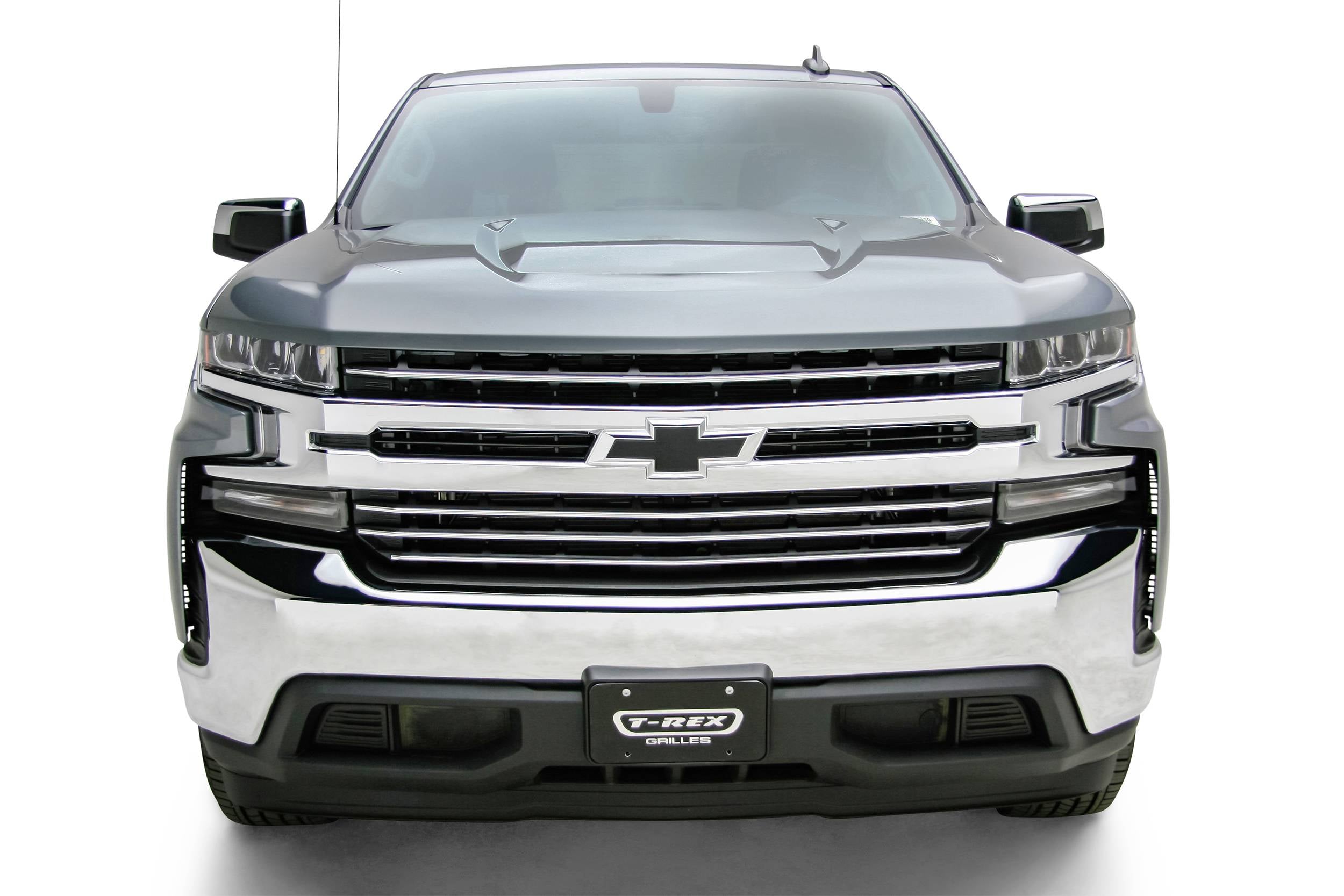 T-Rex 2019-2022 Chevrolet Silverado 1500 Trailboss RST LT Round Billet Grille Horizontal Round 4 Pc Polished Overlay 6211232