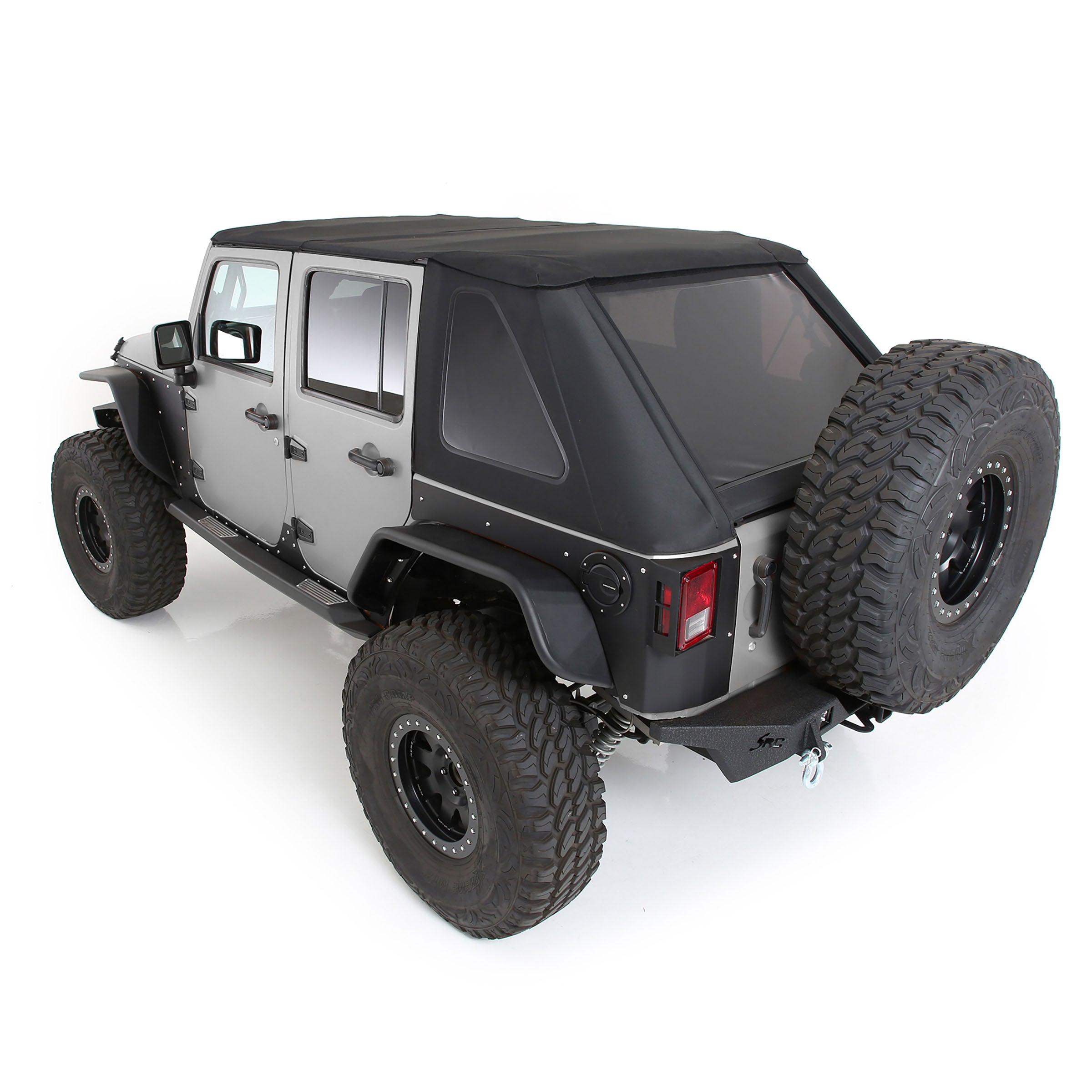 Smittybilt 2007-2018 Jeep Wrangler JK 4 Door Bowless Combo Top Kit With Tinted Windows Black Diamond 9083135K