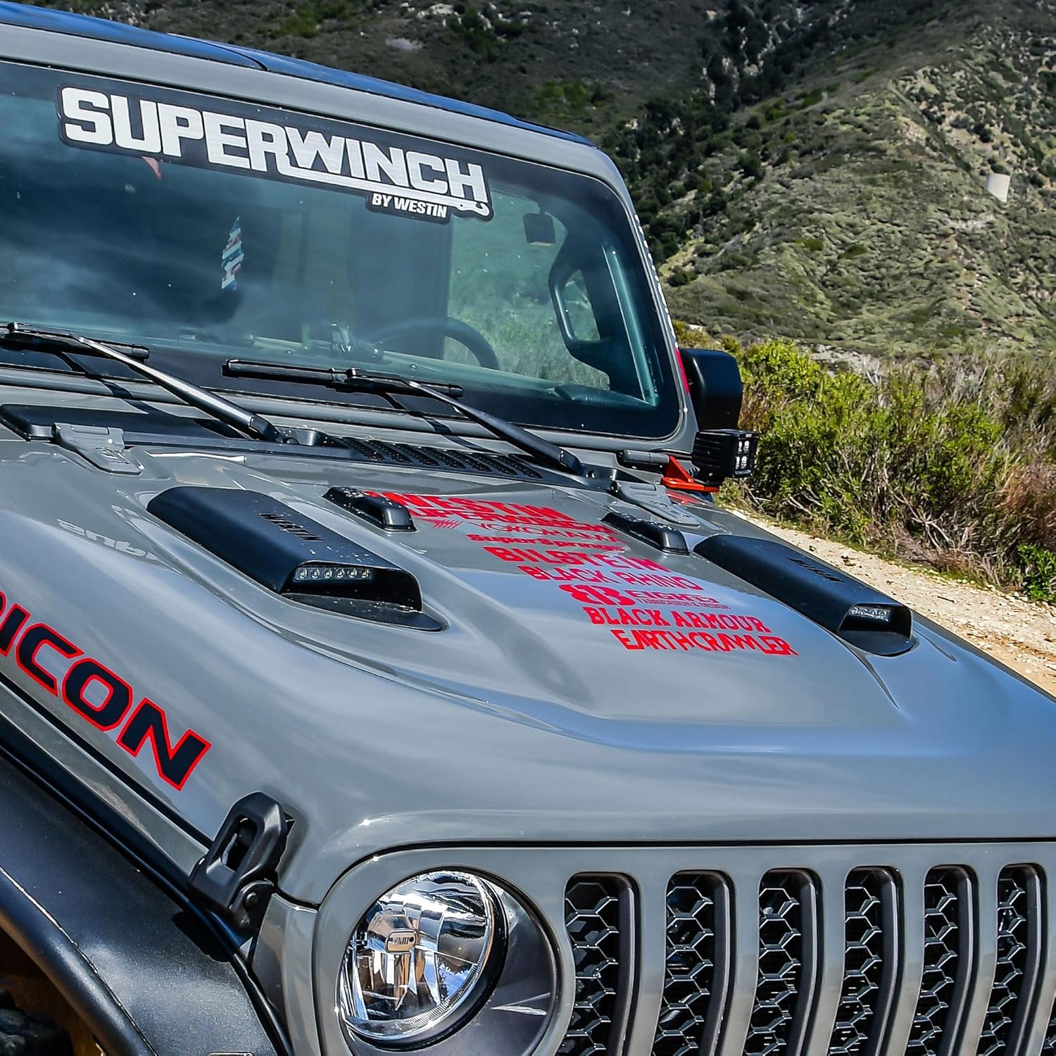 Westin 2018-2025 Jeep Wrangler JL 2020-2025 Gladiator Led Hood Scoops Textured Black 62-41115