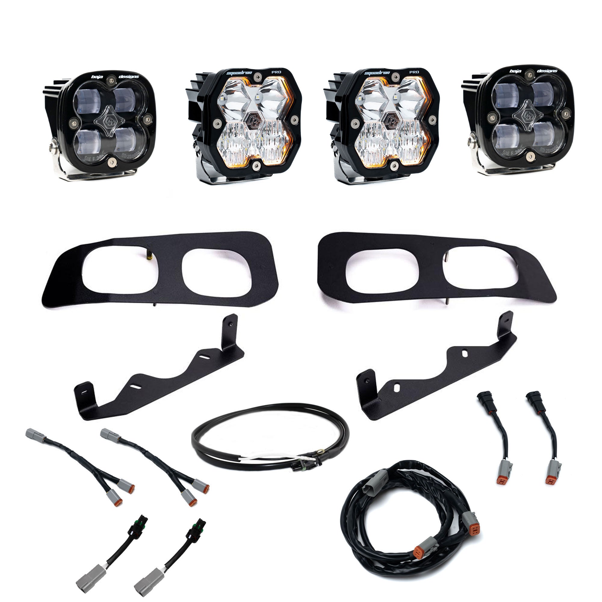 Baja Designs 2023-2026 Ford F-250 F-350 Super Duty Squadron 2.0 Pro Squadron SAE Dual Upfitter Clear Fog Pocket Light Kit 44-0033-UP