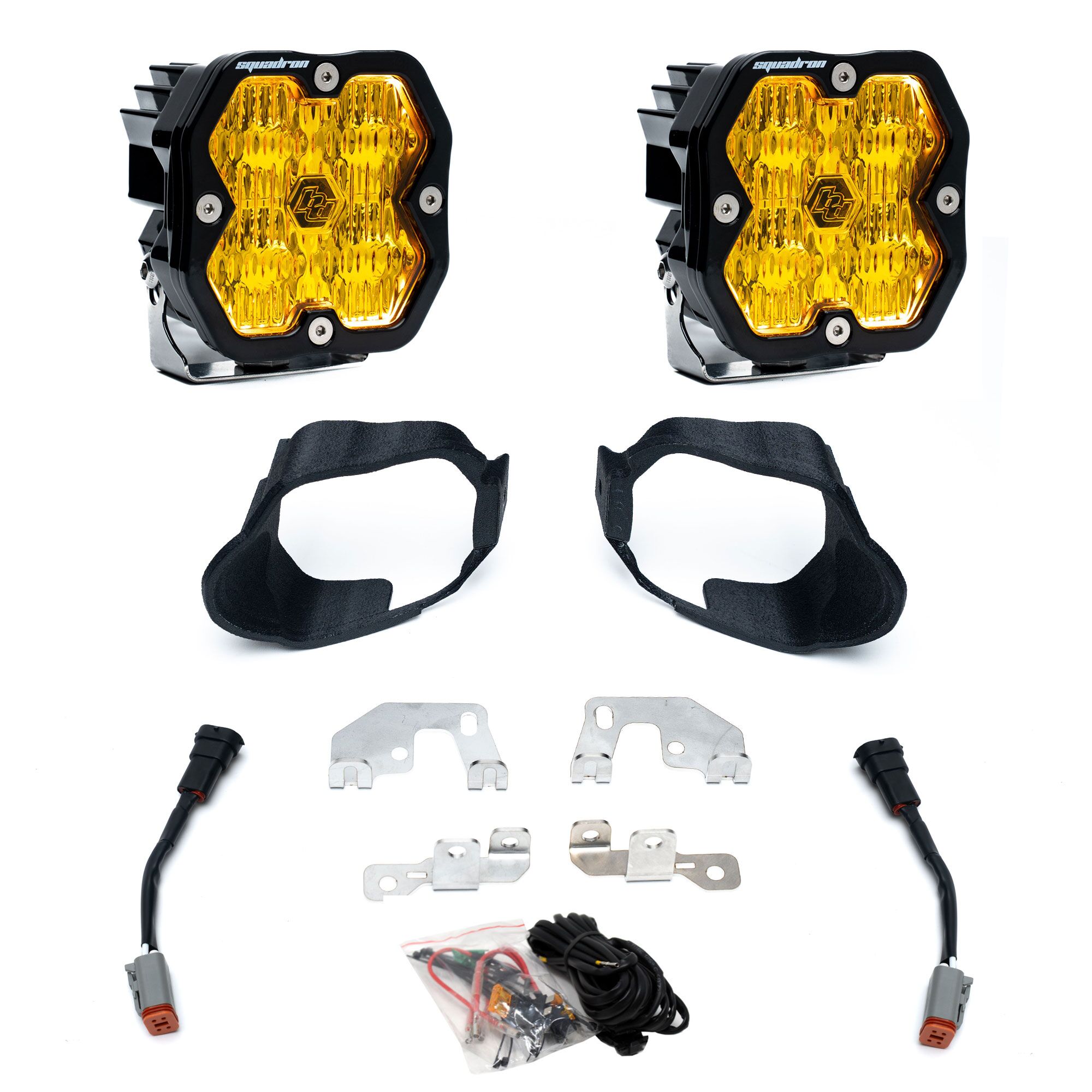 Baja Designs 2019-2026 Mercedes-Benz Sprinter 1500 2500 3500 3500XD Van Squadron 2.0 Sport Wide Cornering Amber Fog Pocket Light Kit 44-0026