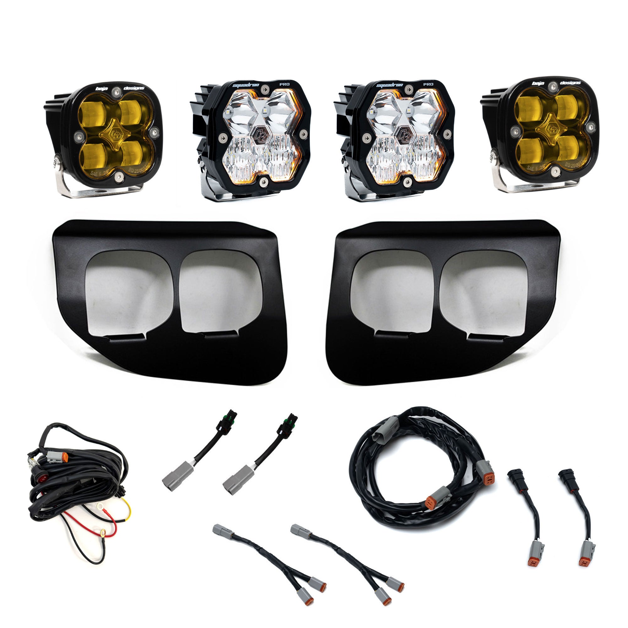Baja Designs 2020-2022 Ford F-250 F-350 Super Duty Squadron 2.0 Pro Squadron SAE Dual Toggle Amber Fog Pocket Light Kit 44-0040