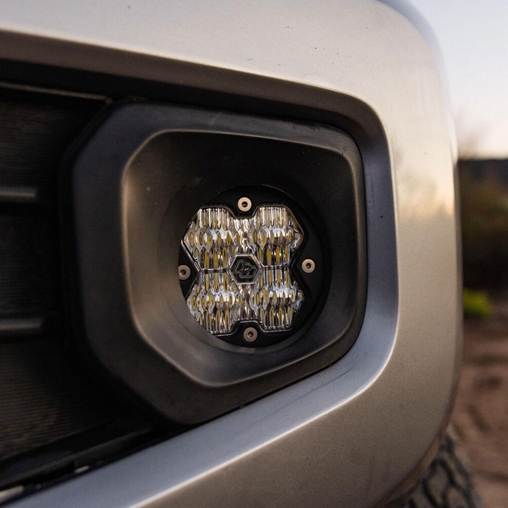 Baja Designs 2010-2024 Toyota 4Runner 2012-2023 Tacoma 2014-2021 Tundra Squadron-R 2.0 Sport Wide Cornering Clear Fog Pocket Light Kit 44-0007