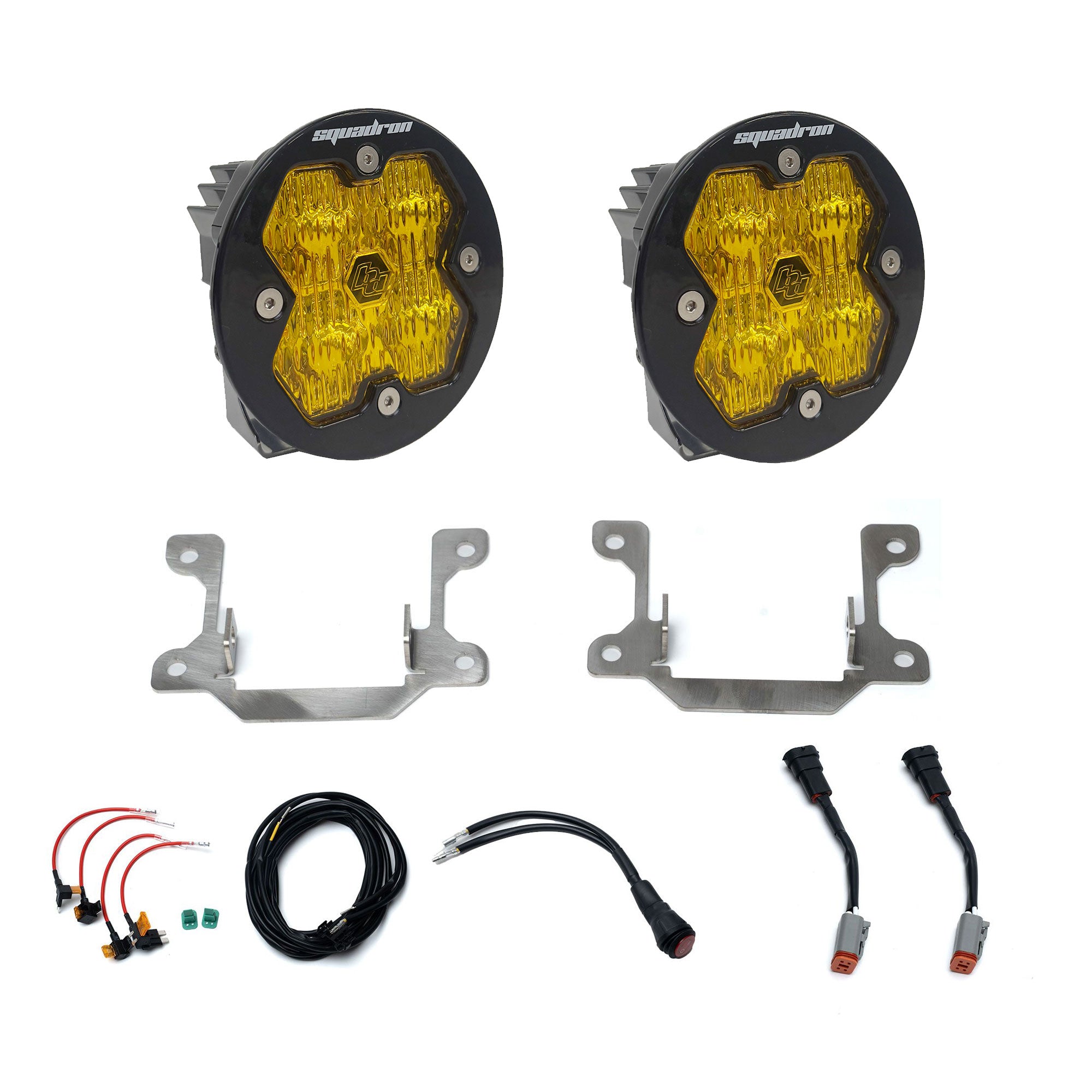Baja Designs 2019-2025 Dodge Ram 2500 3500 Big Horn Squadron 2.0 Sport Wide Cornering Amber Fog Pocket Light Kit 44-0038