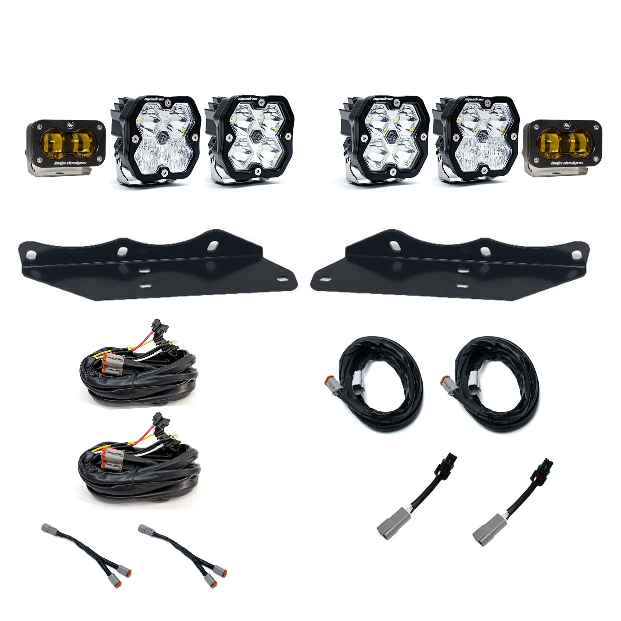 Baja Designs 2017-2020 Ford F-150 Raptor Squadron 2.0 Sport S2 SAE Sportman Amber Fog Pocket Light Kit 44-0061