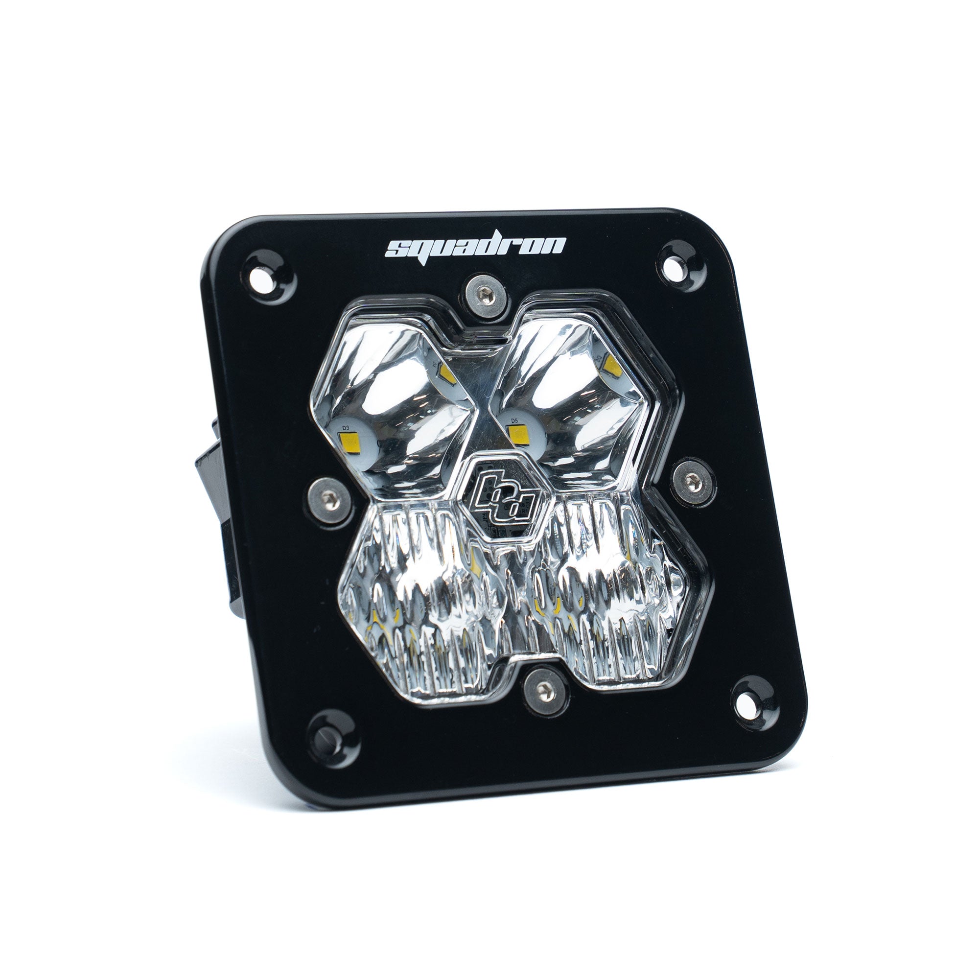 Baja Designs Squadron 2.0 Sport Black Driving/Combo Clear Flush Mount LED Auxiliary Light Pod 55-1003-2