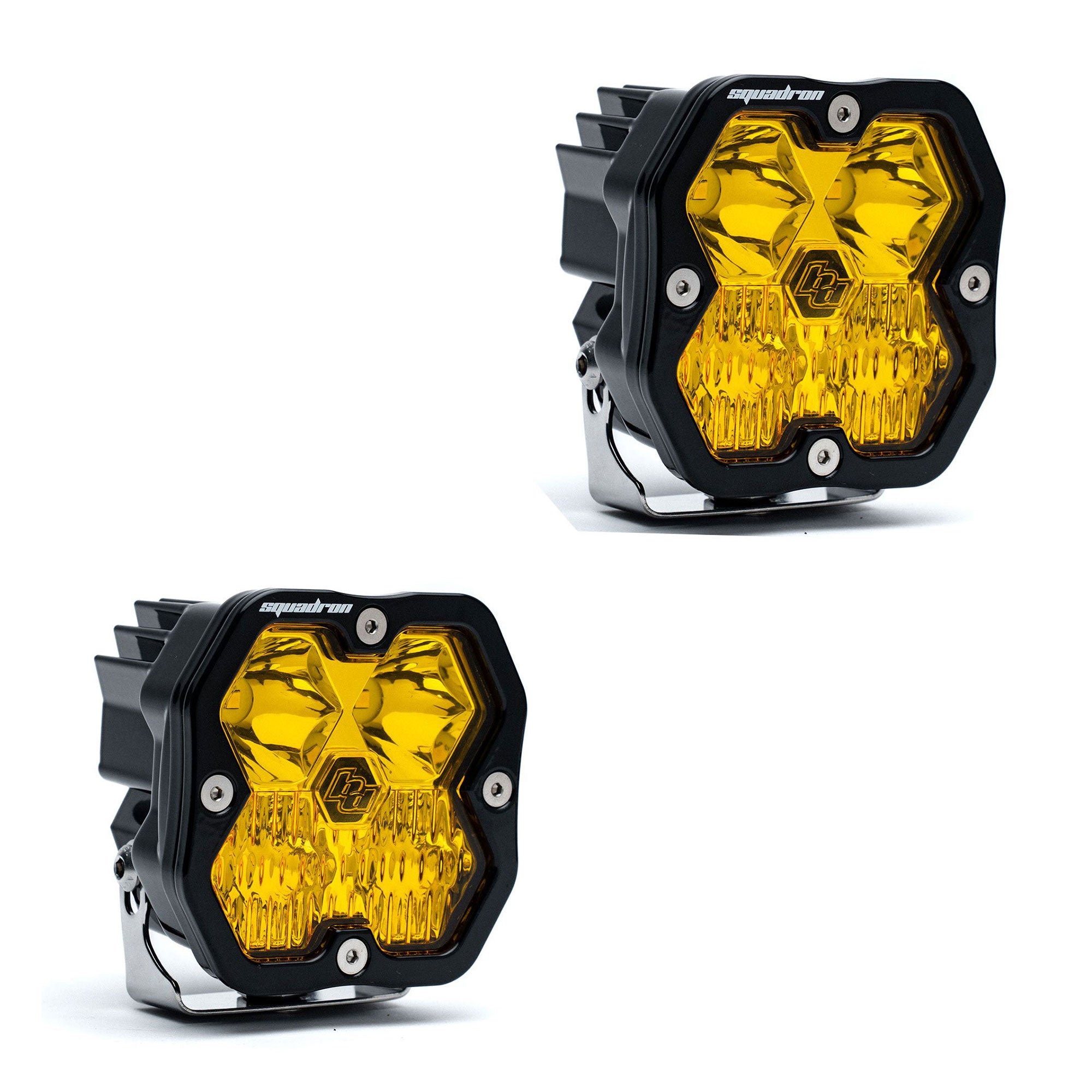 Baja Designs Squadron 2.0 Sport Black Driving/Combo Amber No Harness LED Auxiliary Light Pod Pair 55-7813-2NH