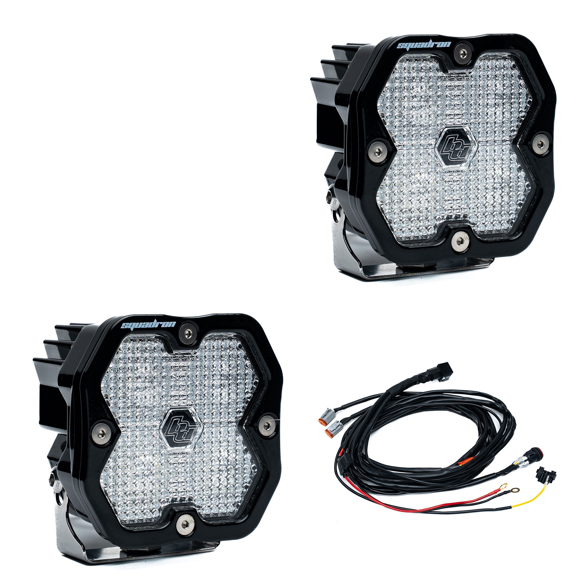 Baja Designs Squadron 2.0 Sport Black Work/Scene Clear LED Auxiliary Light Pod Pair 55-7806-2