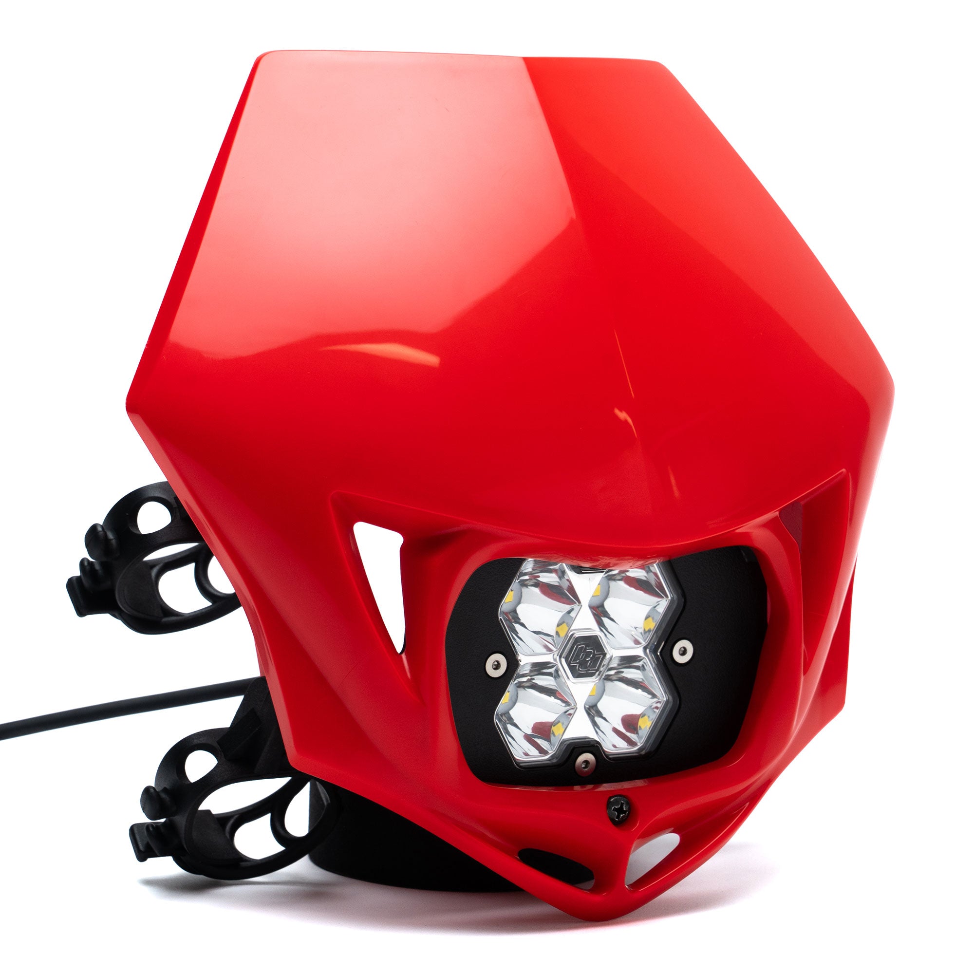 Baja Designs Squadron 2.0 Sport Clear Spot Red Motorcycle D/C LED Headlight Kit With Shell 84-7000-4R