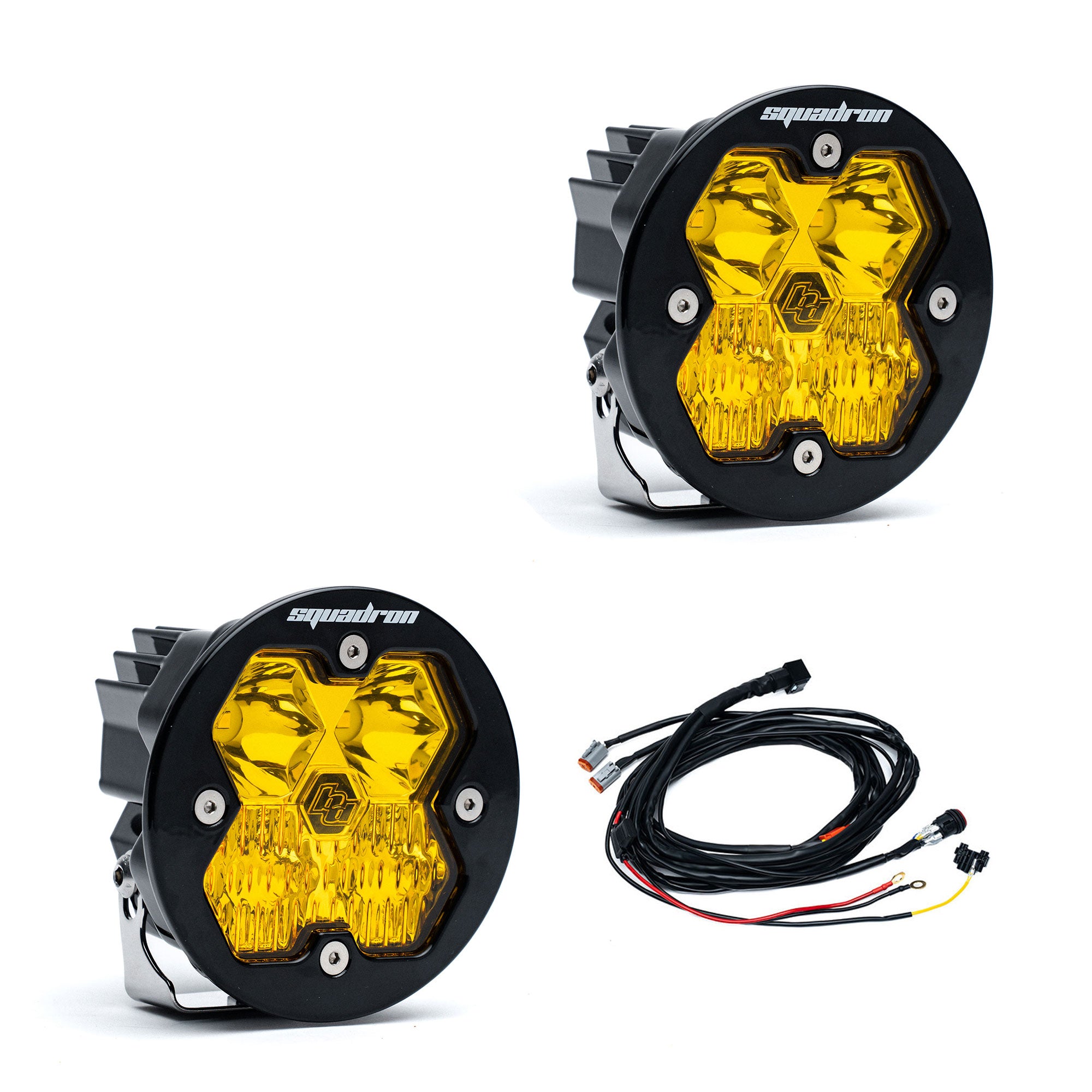 Baja Designs Squadron-R 2.0 Sport Black Driving/Combo Amber LED Auxiliary Light Pod Pair 58-7813-2