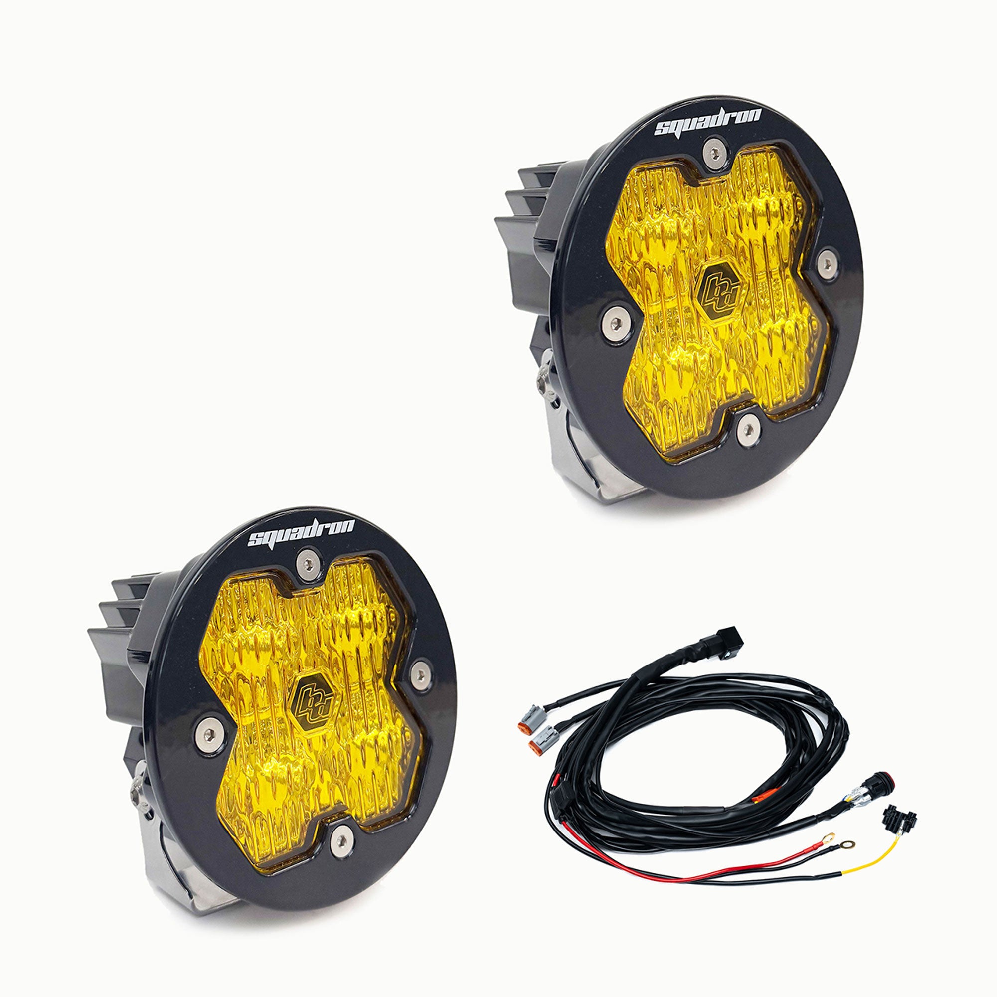 Baja Designs Squadron-R 2.0 Sport Black Wide Cornering Amber LED Auxiliary Light Pod Pair 58-7815-2