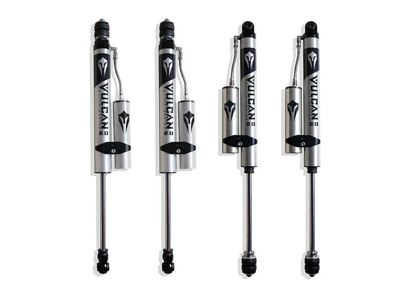 MaxTrac Suspension 2014-2024 Dodge Ram 2500 4WD Front & Rear Vulcan Series Reservoir Shocks 2.5" Lift Height 947225VR