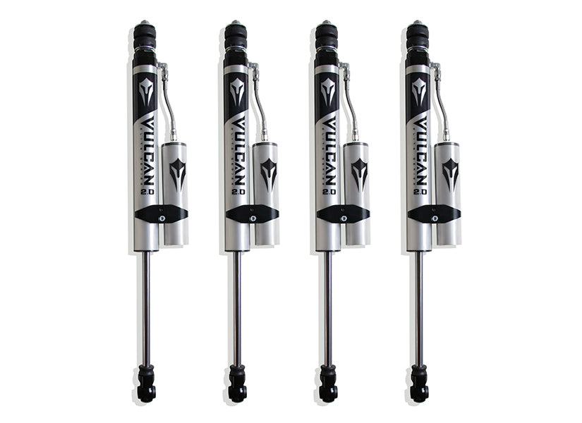 MaxTrac Suspension 2014-2024 Dodge Ram 2500 4WD Front & Rear Vulcan Series Reservoir Shocks 6" Lift Height Factory Rear Air Ride 947260VRA