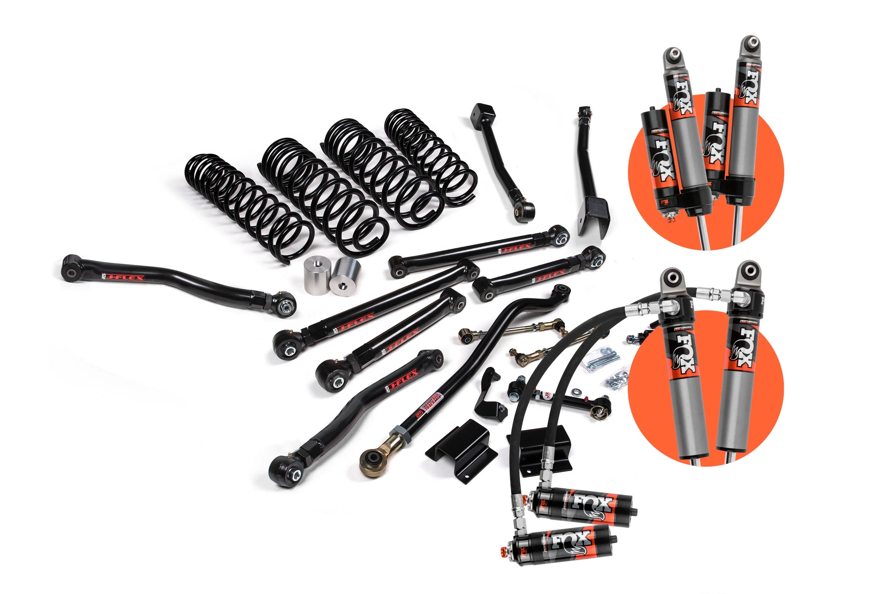 JKS 2020-2026 Jeep Gladiator JT 3.5" Front 2" Rear Lift Kit J-Krawl Fox 2.5 Performance Elite Series Shocks JSPEC171PES