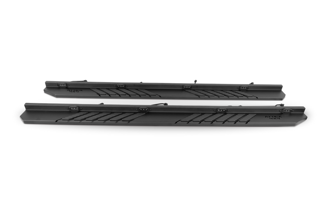 Attica 2017-2024 Ford F-250 F-350 Crew Cab Frontier Series Heavy Duty Lighted Running Boards ATTF201C101-BX
