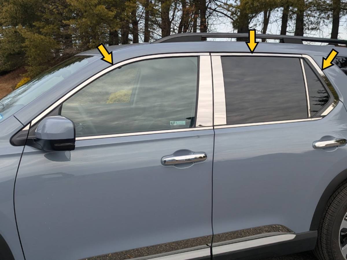 QAA 2023-2026 Honda Pilot Stainless Steel 6Pc Window Accent Package WP73261