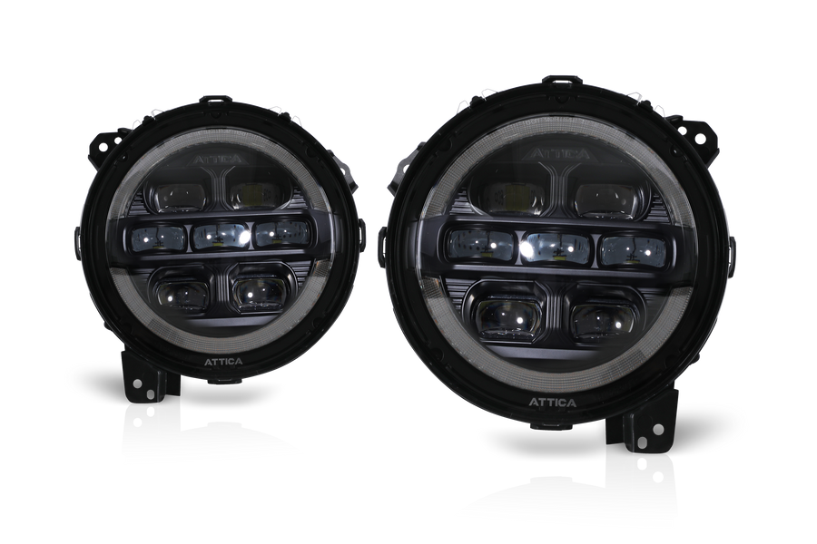 Attica 2020-2024 Jeep Gladiator JT 2018-2024 Jeep Wrangler JL Rogue Series Headlights CHATT0771-B-SQ