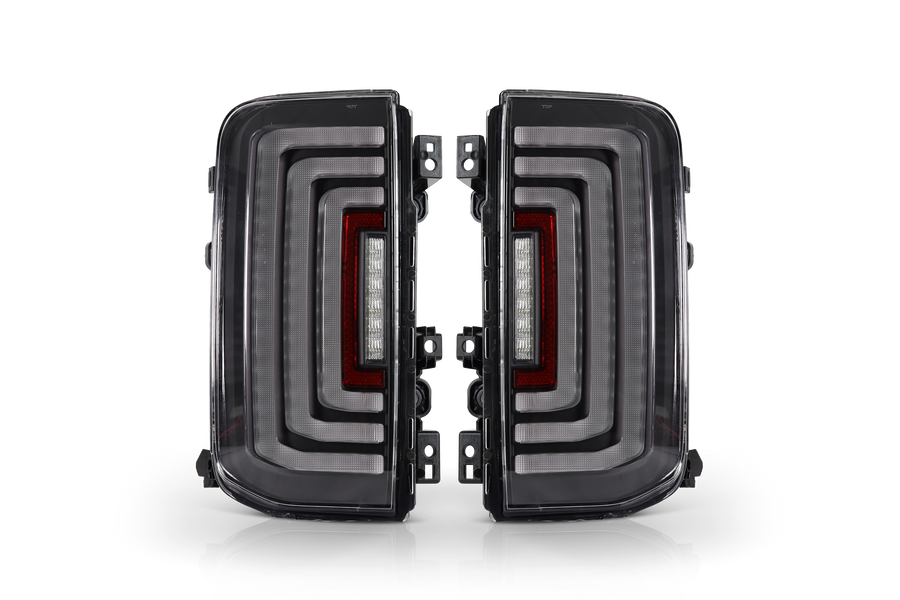 Attica 2021-2025 Ford Bronco Rogue Series Glossy Black Clear Tail Lights CTATT0772-H4-GBC-SQ