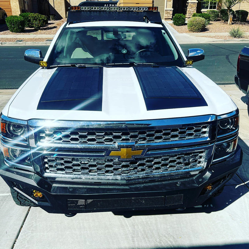 Lensun 2014-2015 Chevrolet Silverado 1500 110W Hood Flexible Solar Panel