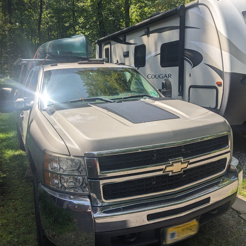 Lensun 2007-2014 Chevrolet Silverado 2500 3500 HD 75W Hood Solar Panel