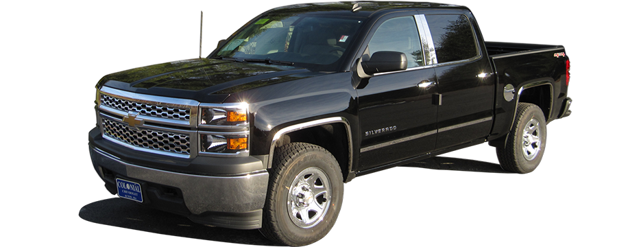QAA 2014-2018 Chevrolet Silverado 4Pc Stainless Steel Body Molding Trim Kit 1.5" Width MI54184
