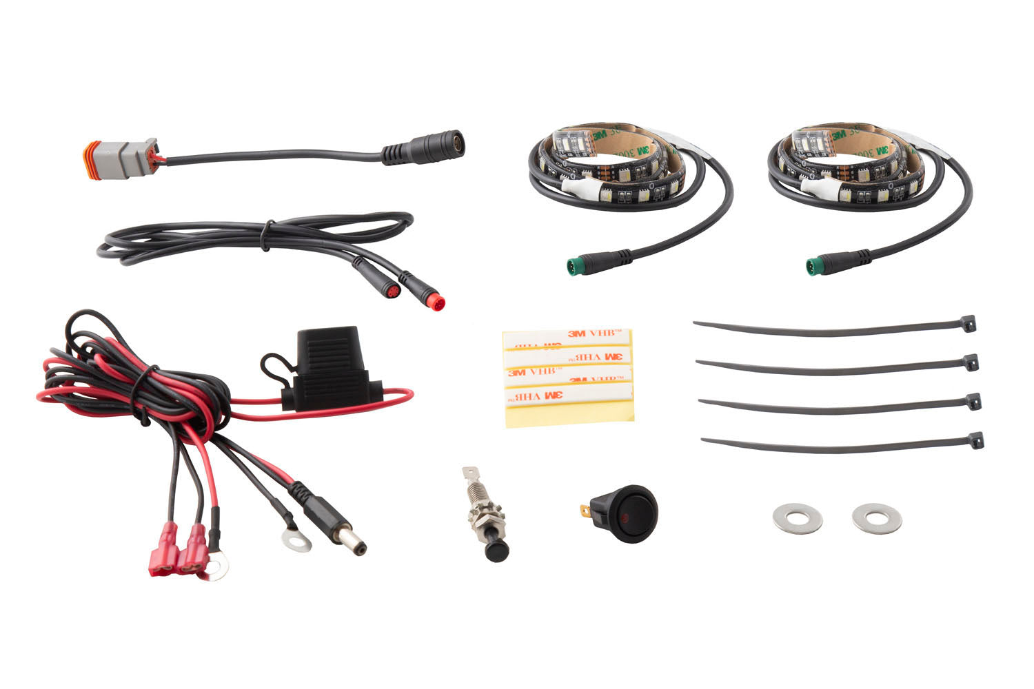 Diode Dynamics RGBW Engine Bay Strip Kit 2pc Multicolor DD0440