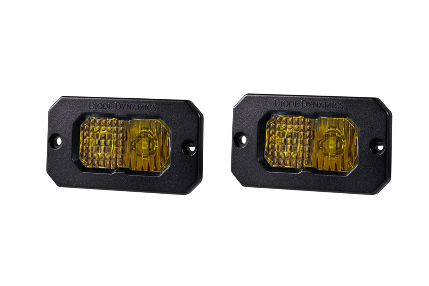 Diode Dynamics Stage Series 2in LED Pod Pro Yellow Combo Flush ABL Pair LED Light Pods DD6735P