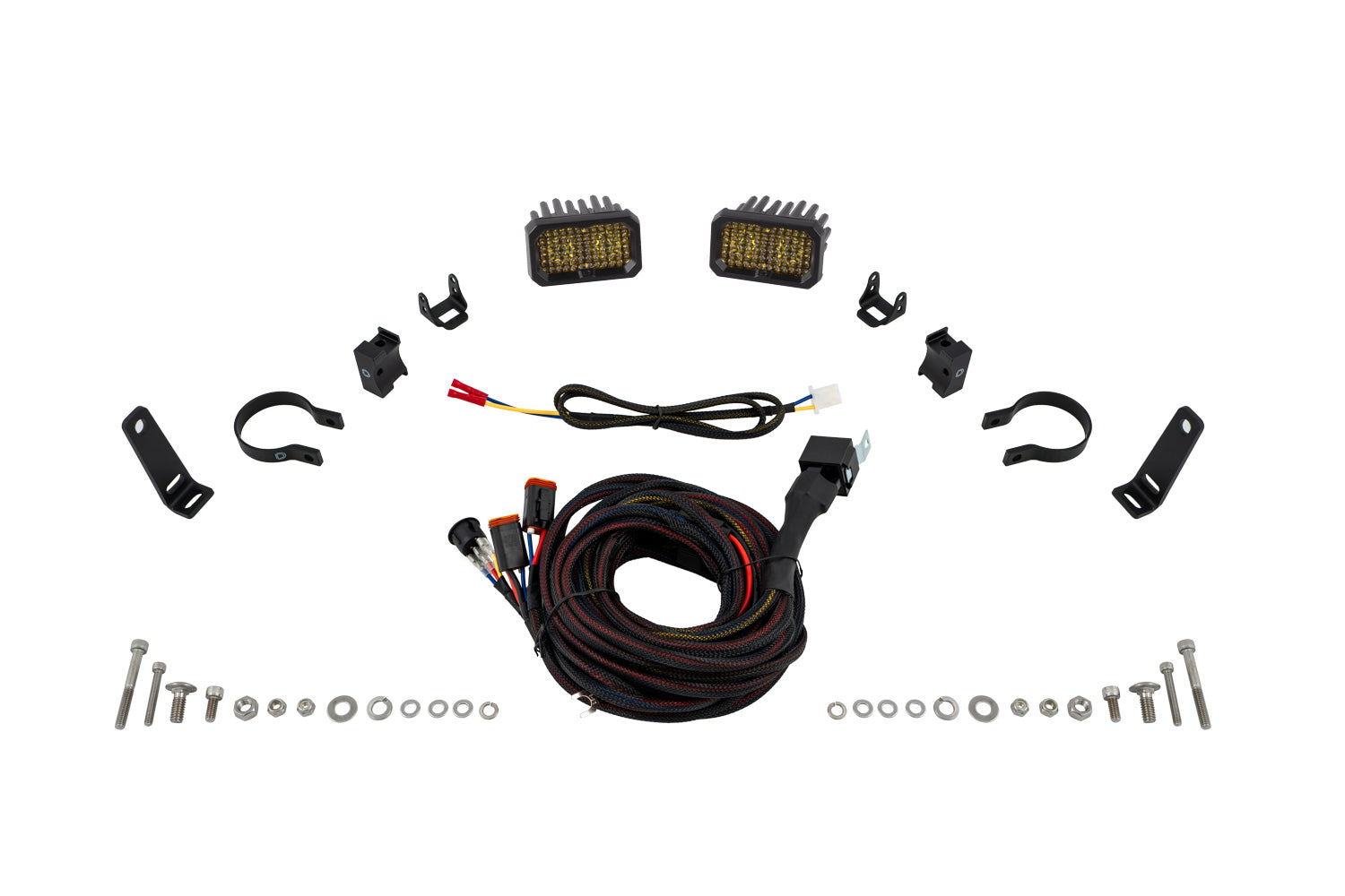Diode Dynamics Stage Series 2 Inch Roll Bar SSC2 Pro Yellow Pair Chase Light Kit DD7670