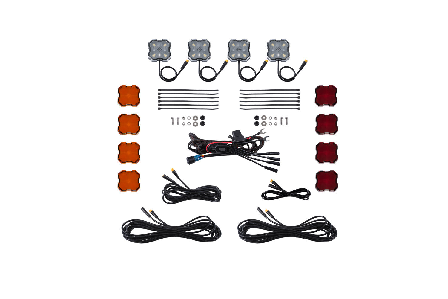 Diode Dynamics Single Color Rock Light Installer Kit 4 Pack DD7738