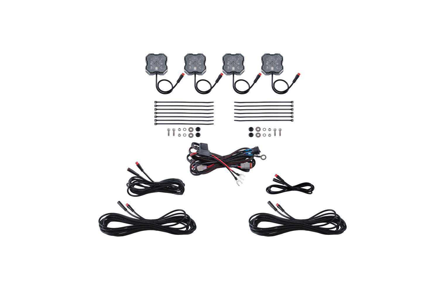 Diode Dynamics RGBW Rock Light Installer Kit 4 Pack DD7740