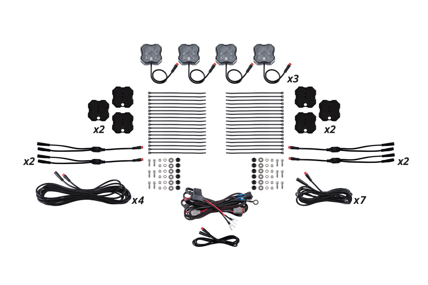 Diode Dynamics RGBW Rock Light Installer Kit Magnet Mount Kit 12 Pack DD7749