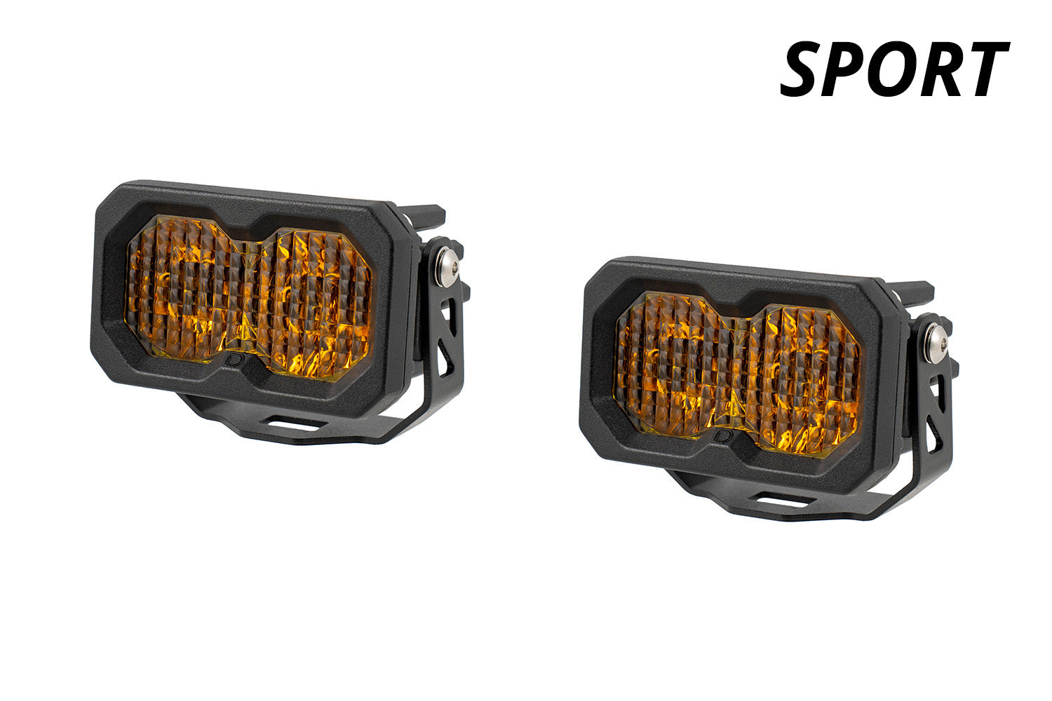 Diode Dynamics C2 2.0 Sport Yellow Flood Standard ABL Pair LED Light Pods DD8097P