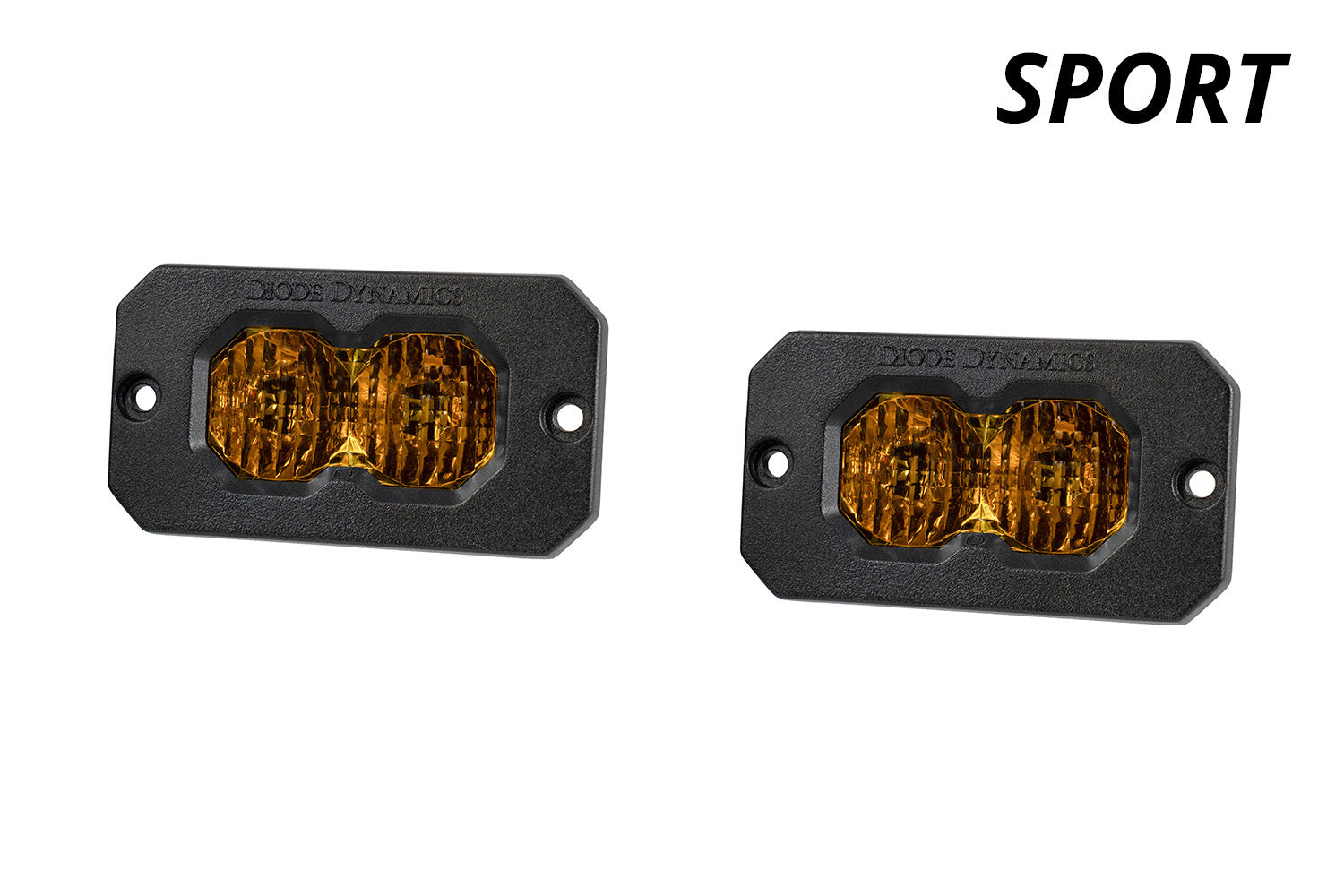 Diode Dynamics C2 2.0 Sport Yellow Flood Flush ABL Pair LED Light Pods DD8121P