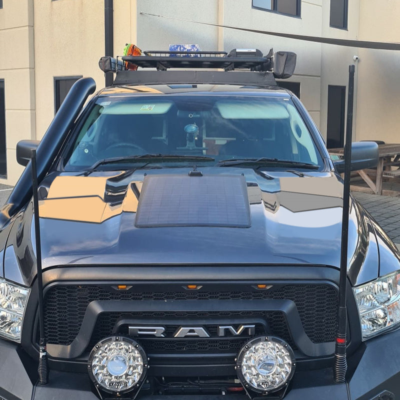 Lensun 2009-2018 Dodge Ram 1500 4th Gen 60W Hood Flexible Solar Panel